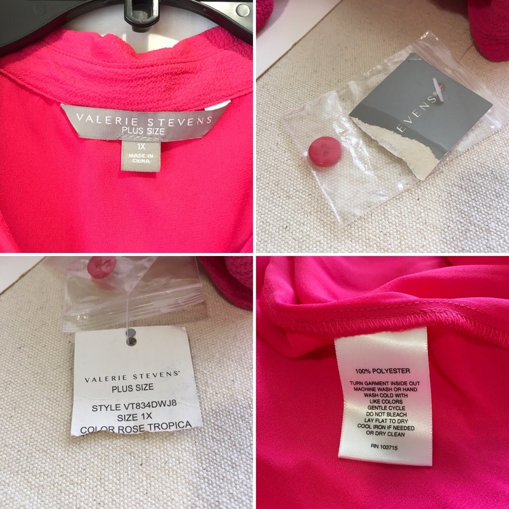 New Valerie Stevens double layered button tunic 1X. F - Picture 2 of 8